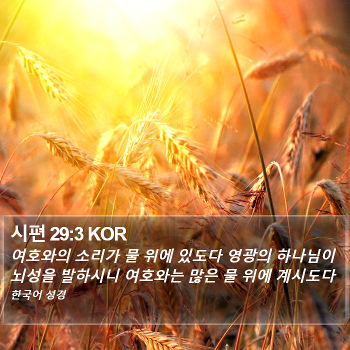 시편 29:3 KOR Bible Study