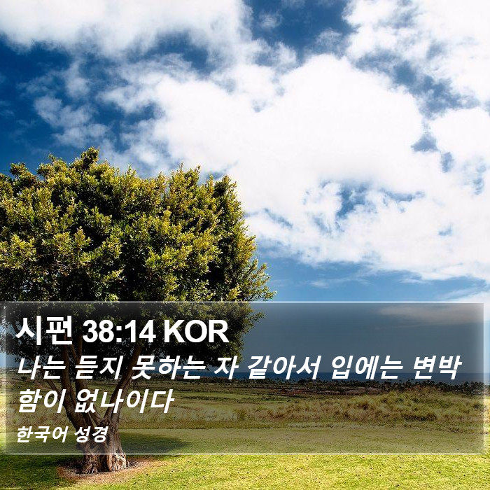 시편 38:14 KOR Bible Study