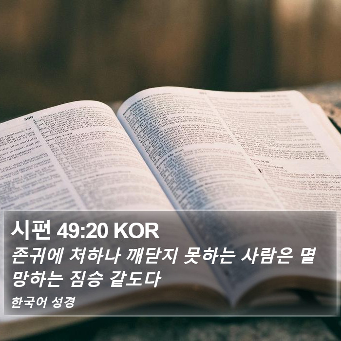 시편 49:20 KOR Bible Study