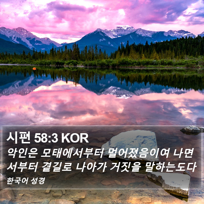 시편 58:3 KOR Bible Study