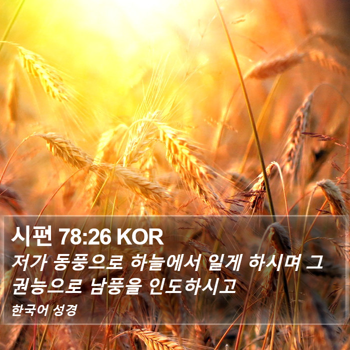 시편 78:26 KOR Bible Study