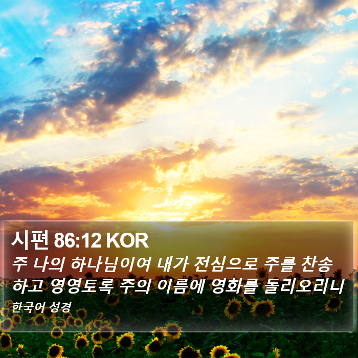 시편 86:12 KOR Bible Study