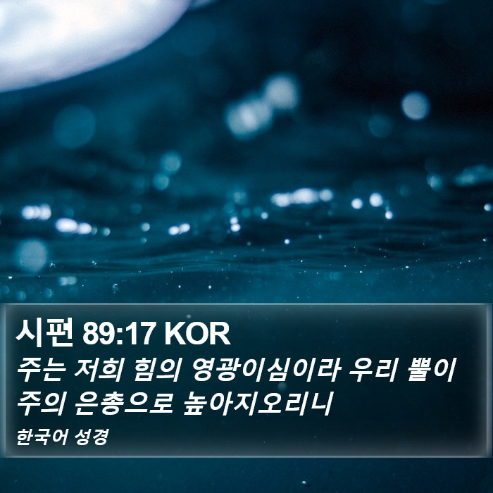 시편 89:17 KOR Bible Study