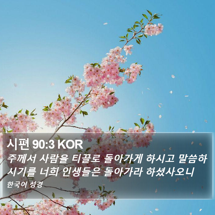 시편 90:3 KOR Bible Study