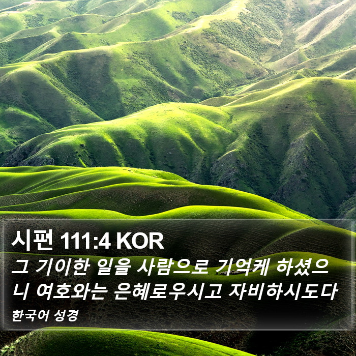 시편 111:4 KOR Bible Study