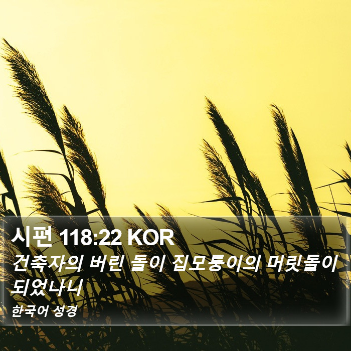 시편 118:22 KOR Bible Study