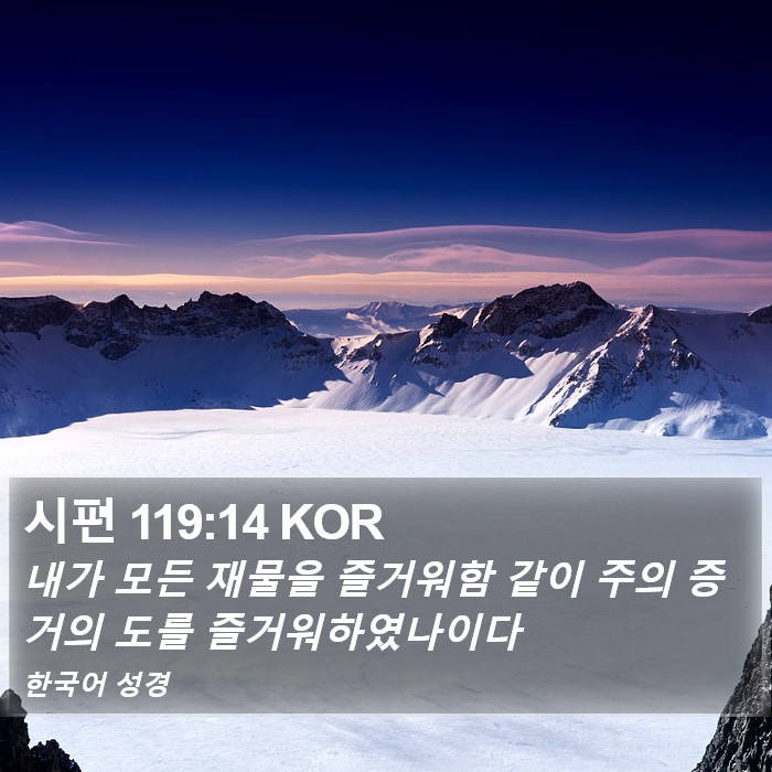 시편 119:14 KOR Bible Study