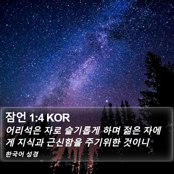 잠언 1:4 KOR Bible Study