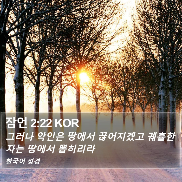 잠언 2:22 KOR Bible Study
