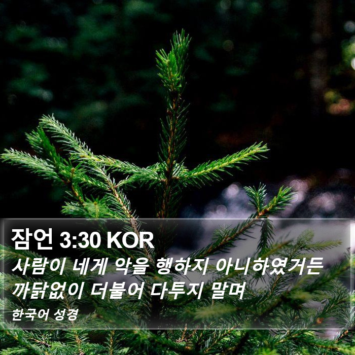 잠언 3:30 KOR Bible Study