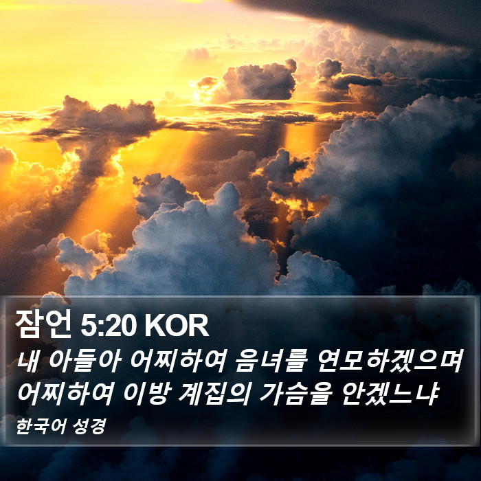 잠언 5:20 KOR Bible Study