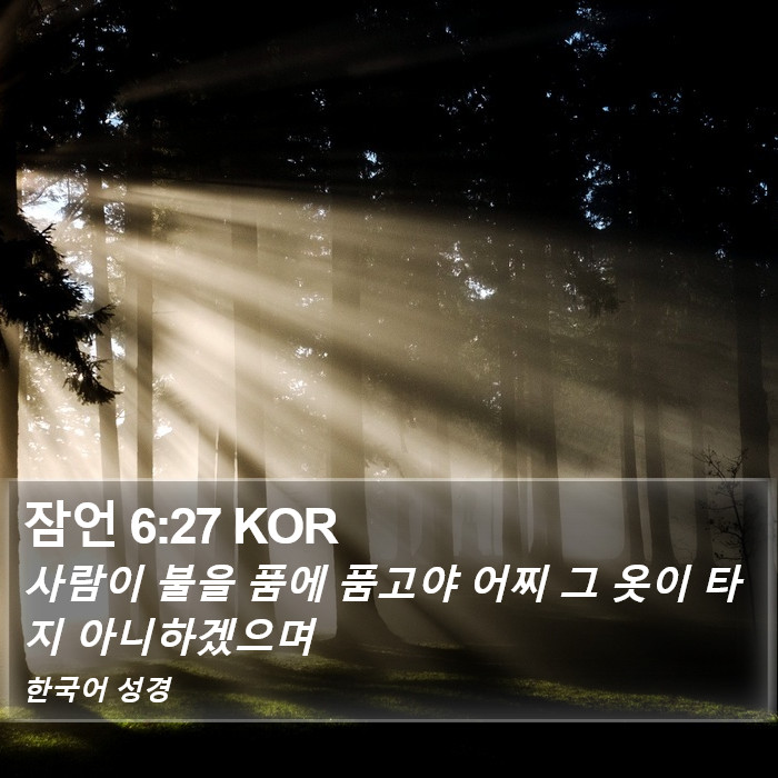 잠언 6:27 KOR Bible Study