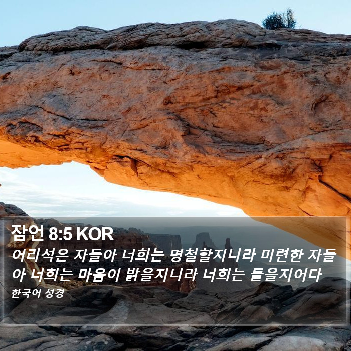 잠언 8:5 KOR Bible Study