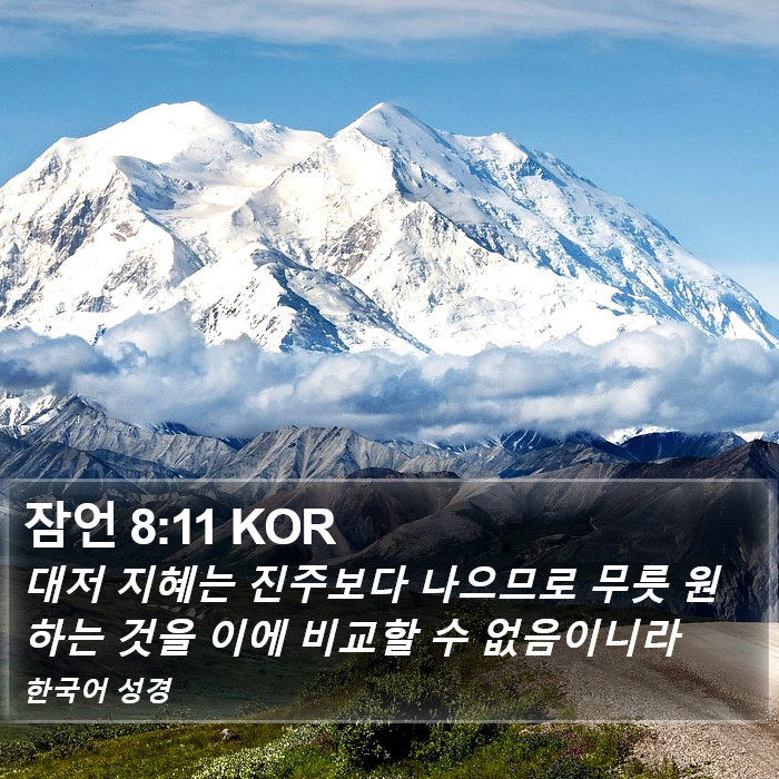 잠언 8:11 KOR Bible Study