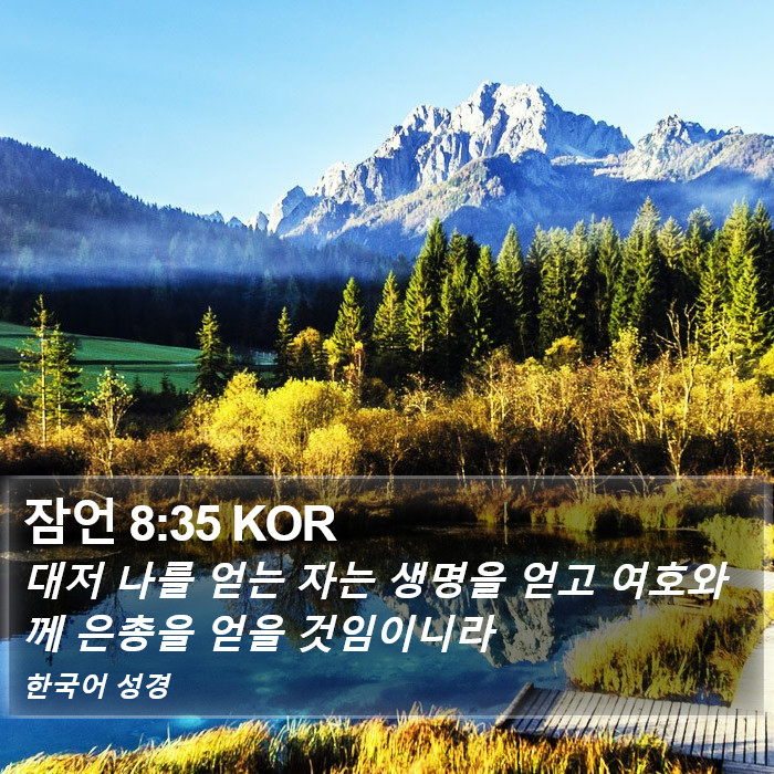 잠언 8:35 KOR Bible Study