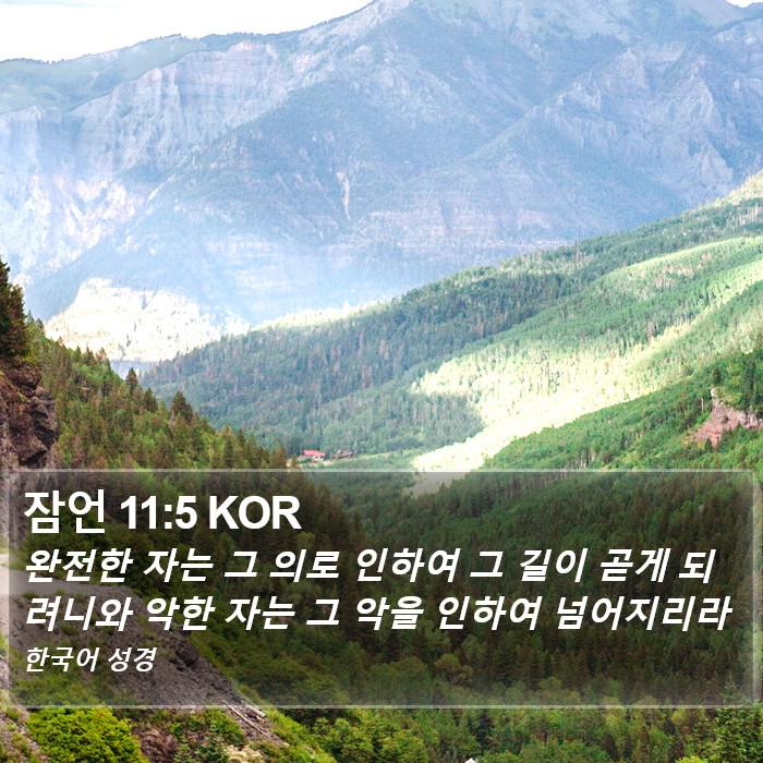 잠언 11:5 KOR Bible Study