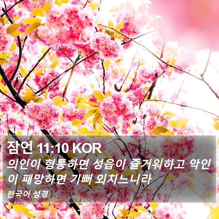 잠언 11:10 KOR Bible Study