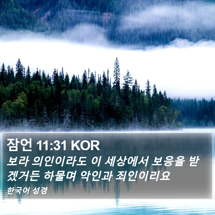 잠언 11:31 KOR Bible Study