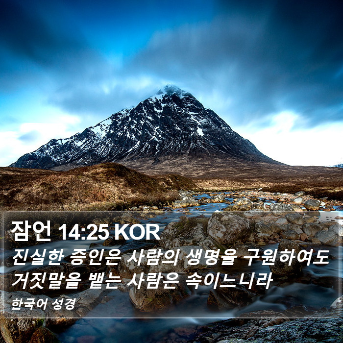 잠언 14:25 KOR Bible Study