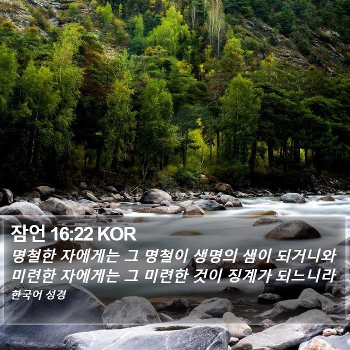 잠언 16:22 KOR Bible Study