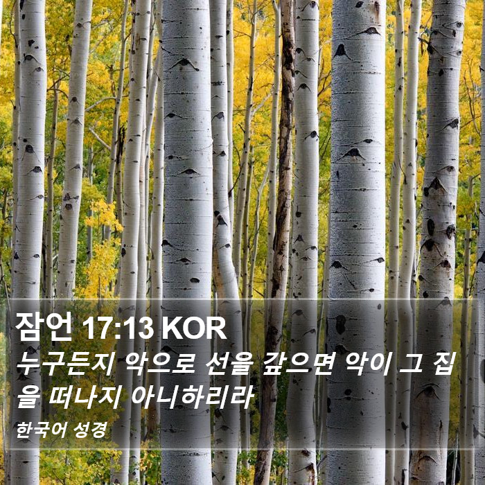 잠언 17:13 KOR Bible Study