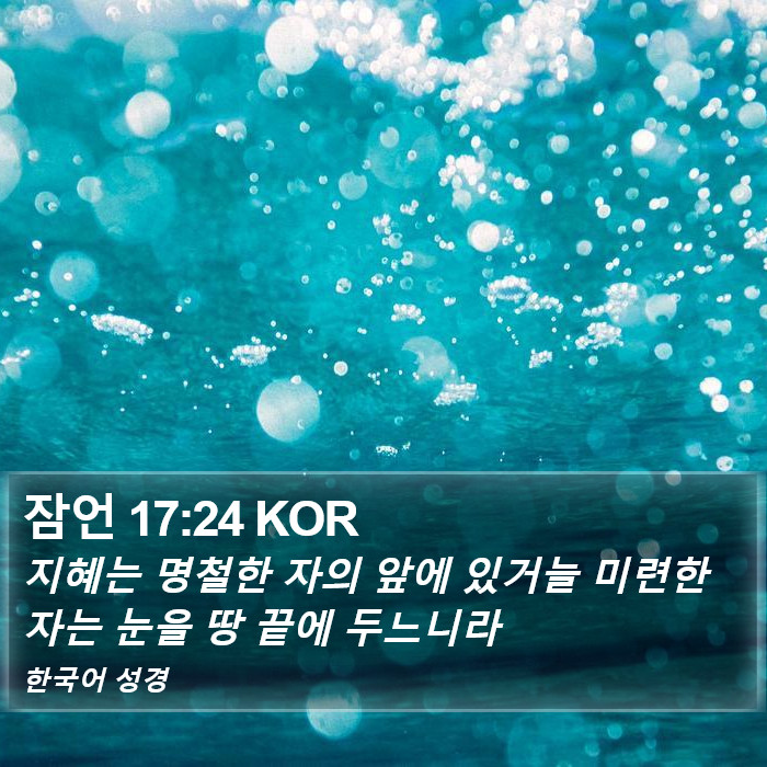 잠언 17:24 KOR Bible Study