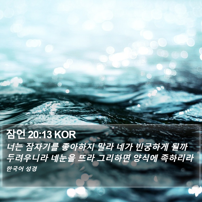 잠언 20:13 KOR Bible Study
