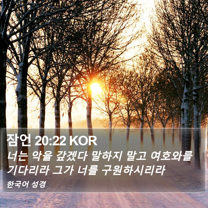 잠언 20:22 KOR Bible Study