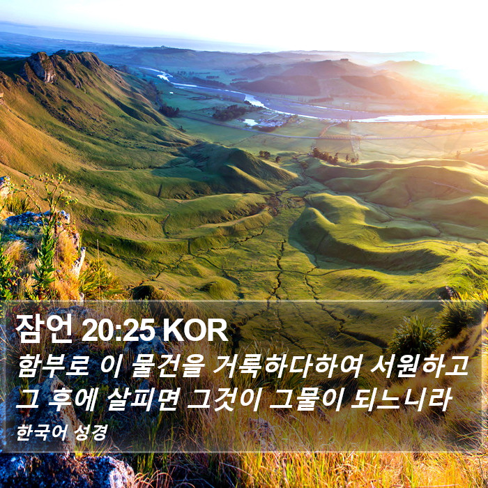 잠언 20:25 KOR Bible Study