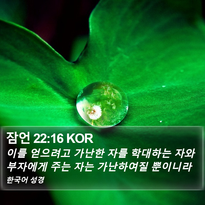 잠언 22:16 KOR Bible Study