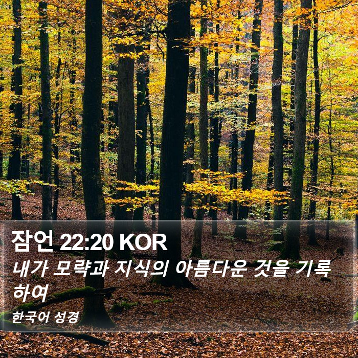 잠언 22:20 KOR Bible Study