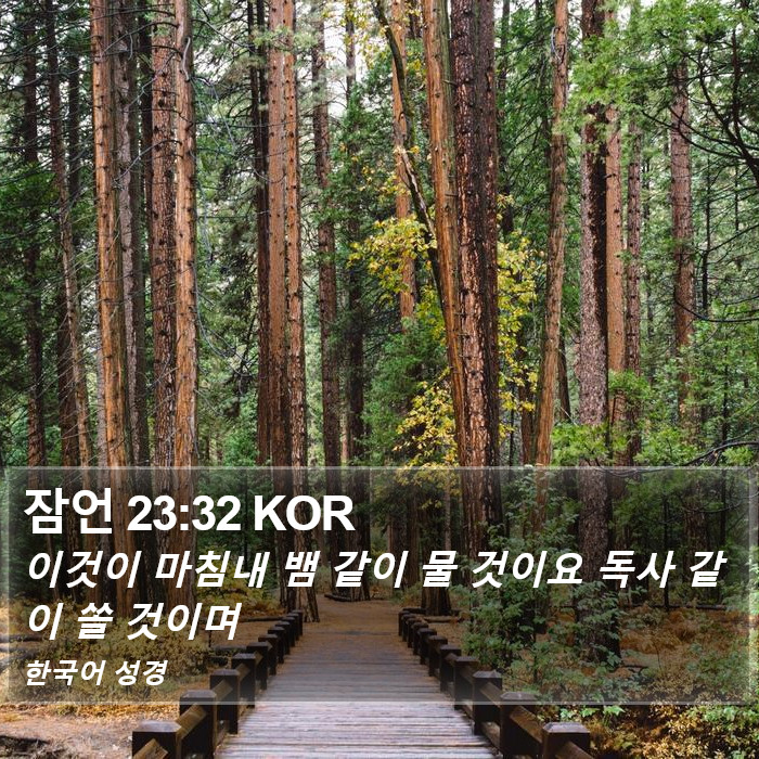 잠언 23:32 KOR Bible Study
