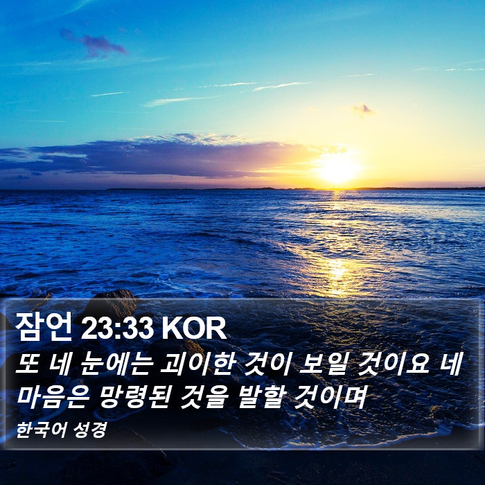 잠언 23:33 KOR Bible Study