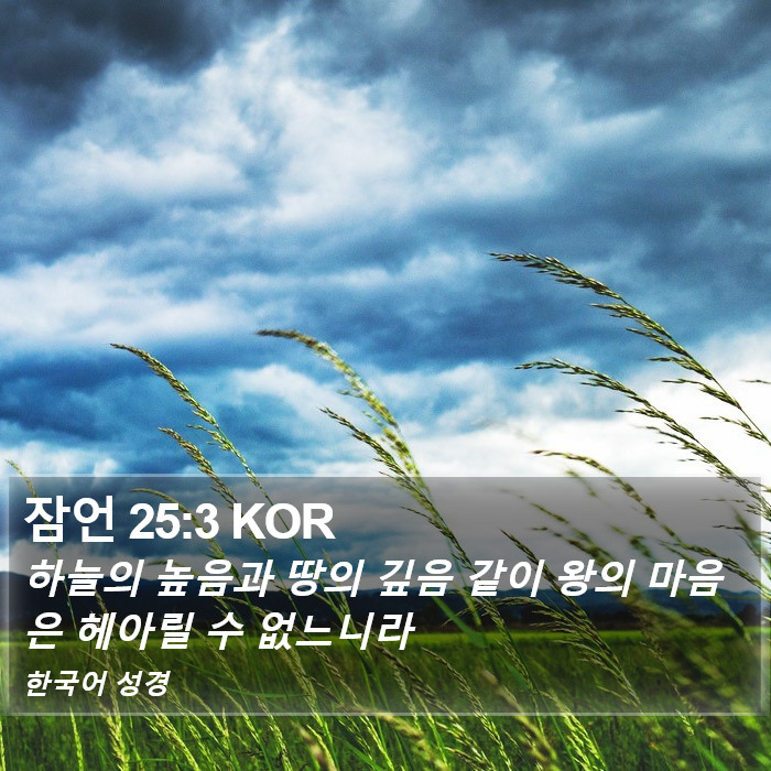 잠언 25:3 KOR Bible Study