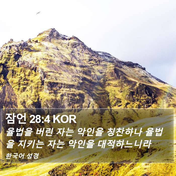 잠언 28:4 KOR Bible Study