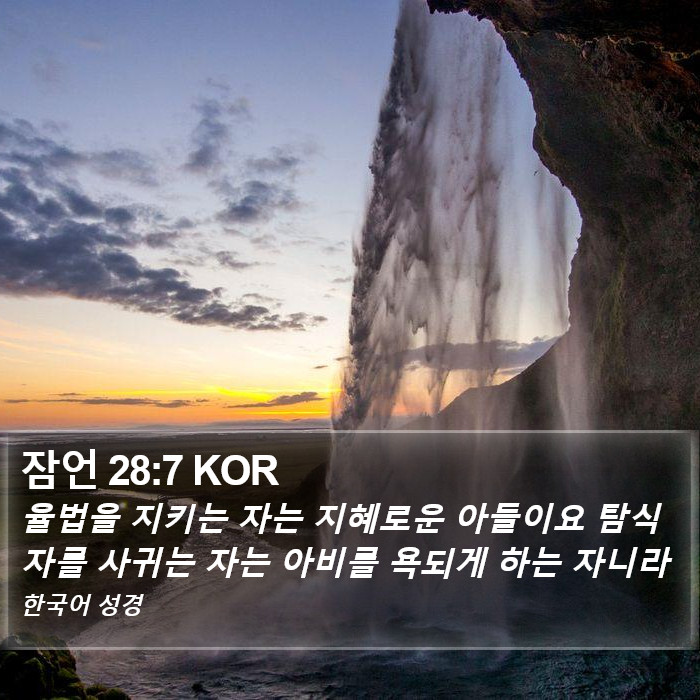 잠언 28:7 KOR Bible Study