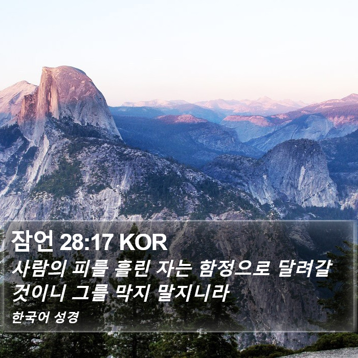 잠언 28:17 KOR Bible Study