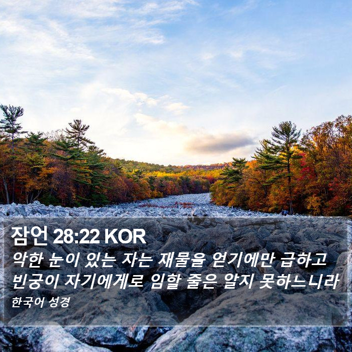잠언 28:22 KOR Bible Study