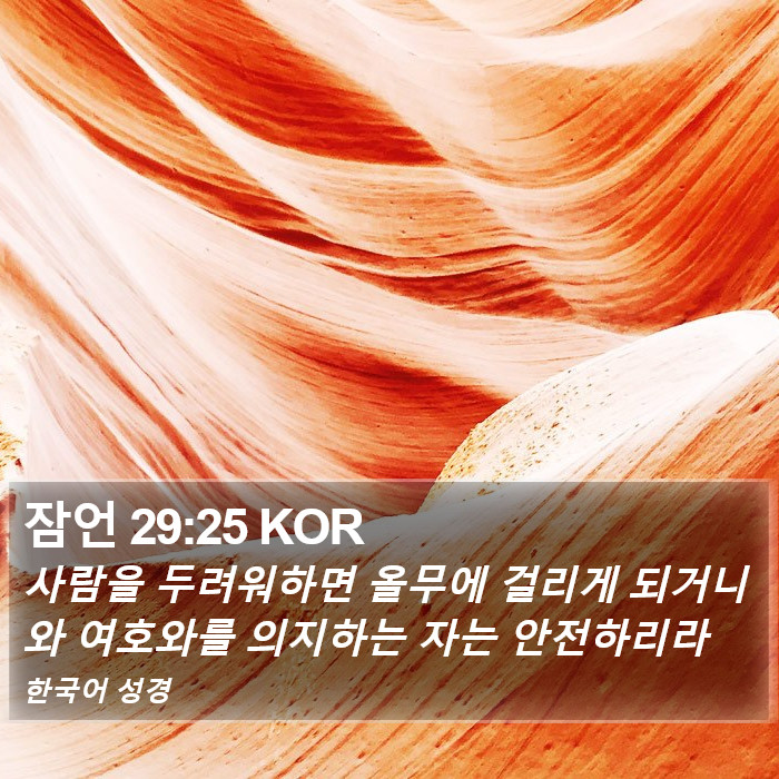 잠언 29:25 KOR Bible Study