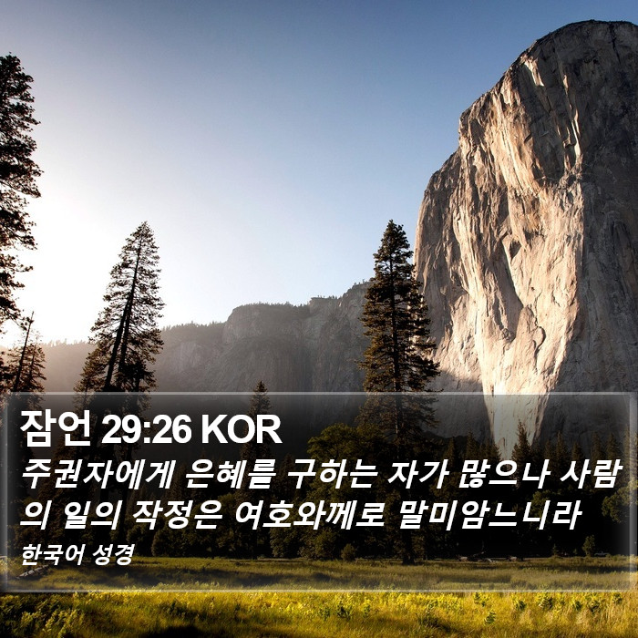 잠언 29:26 KOR Bible Study