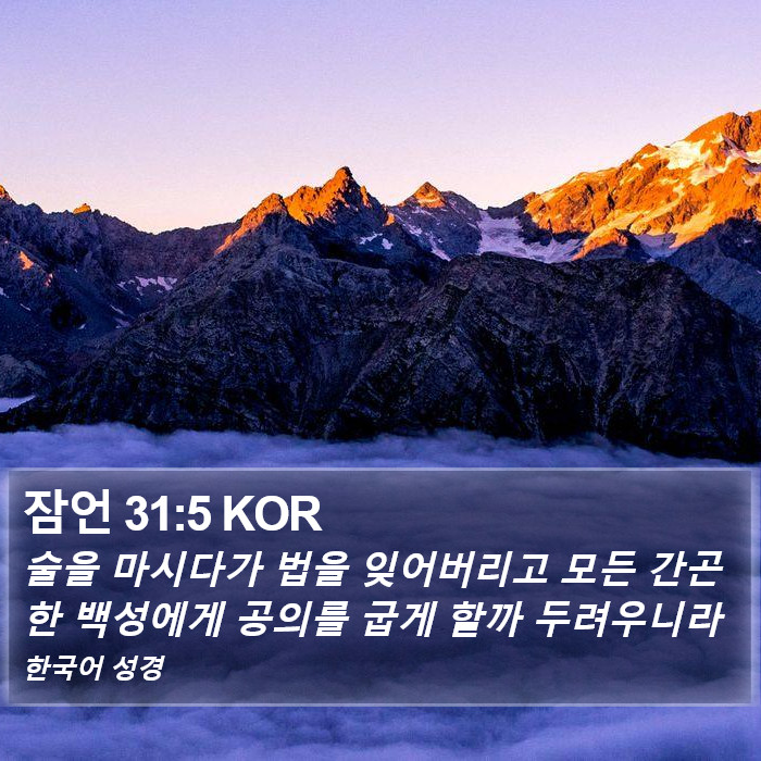 잠언 31:5 KOR Bible Study