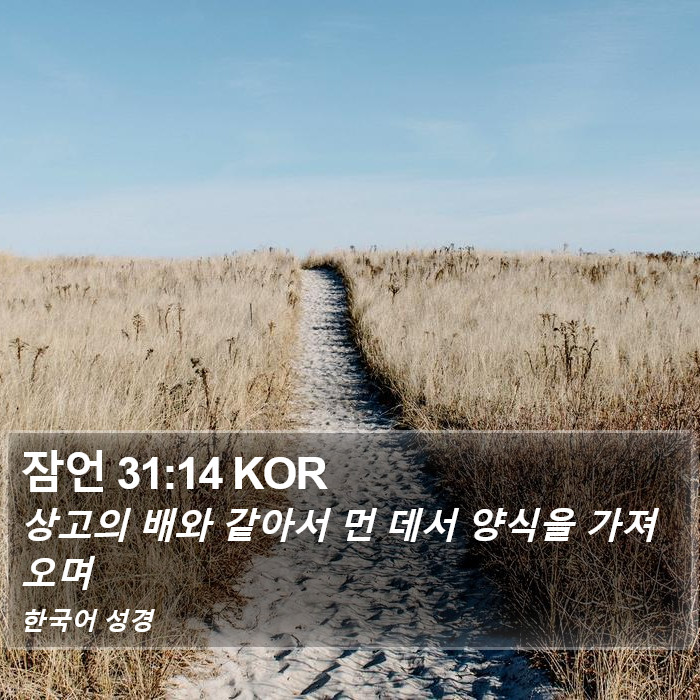 잠언 31:14 KOR Bible Study