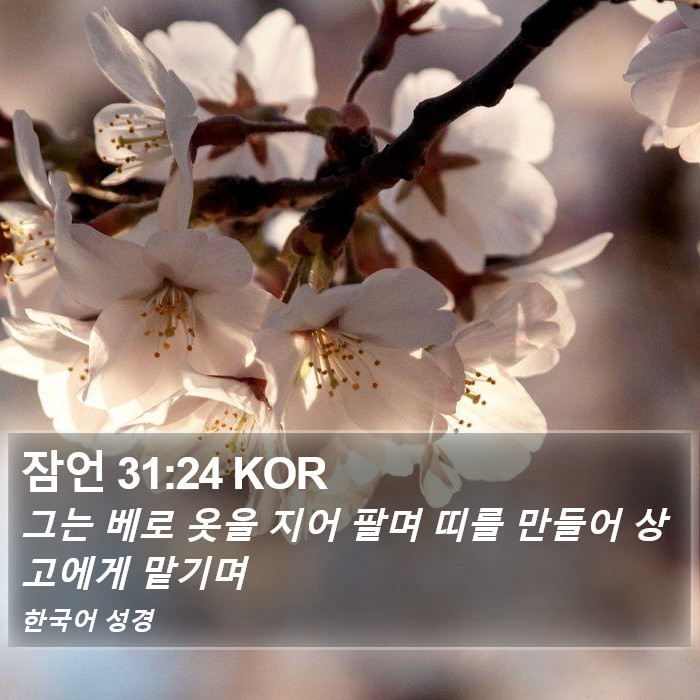 잠언 31:24 KOR Bible Study