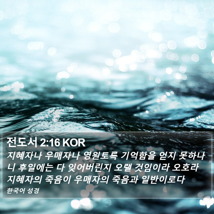 전도서 2:16 KOR Bible Study