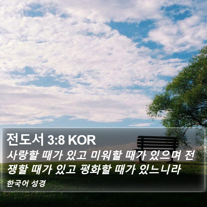 전도서 3:8 KOR Bible Study