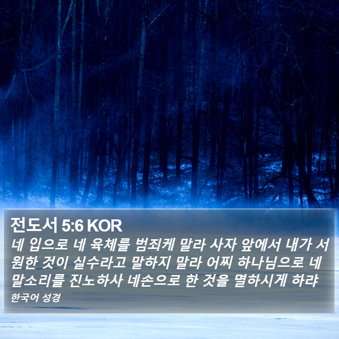 전도서 5:6 KOR Bible Study