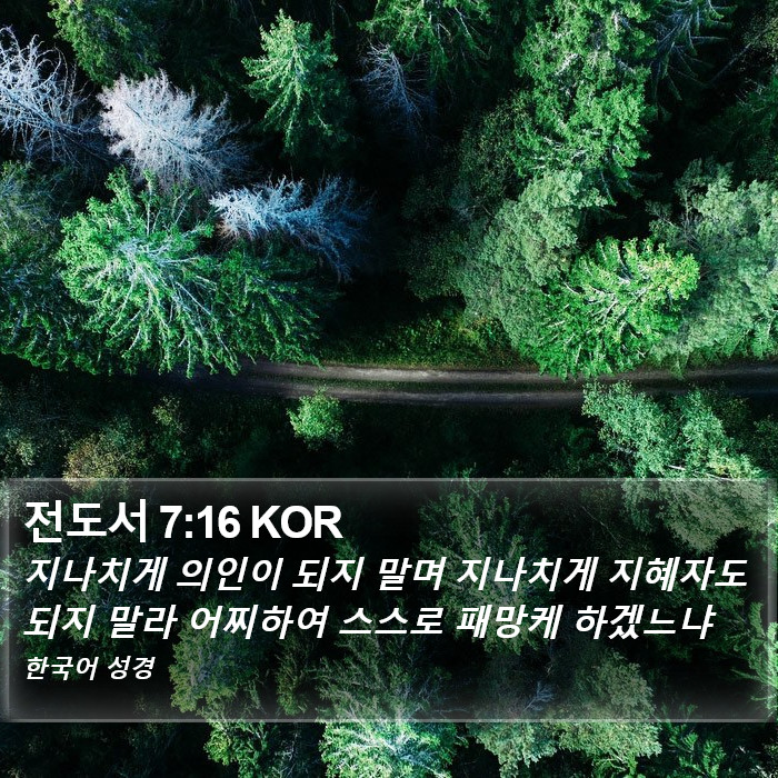전도서 7:16 KOR Bible Study