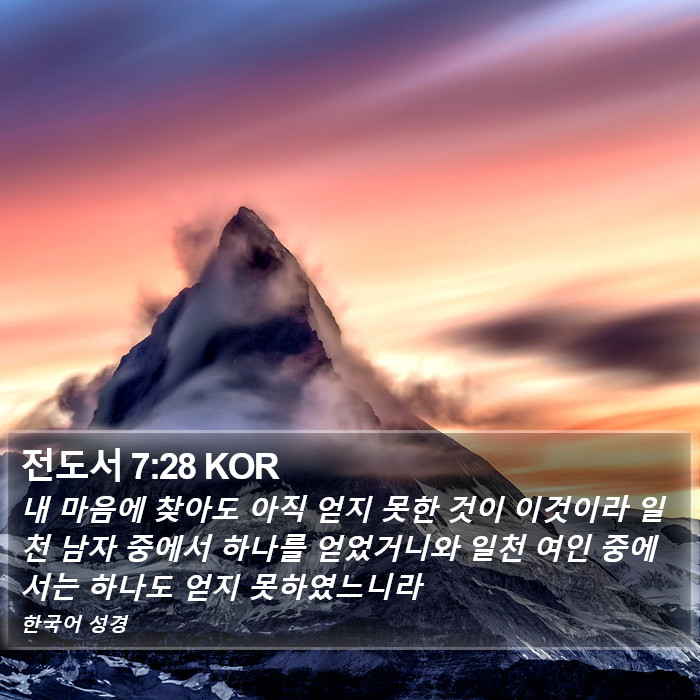 전도서 7:28 KOR Bible Study
