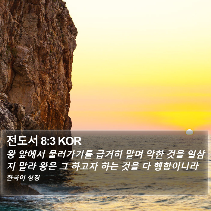 전도서 8:3 KOR Bible Study