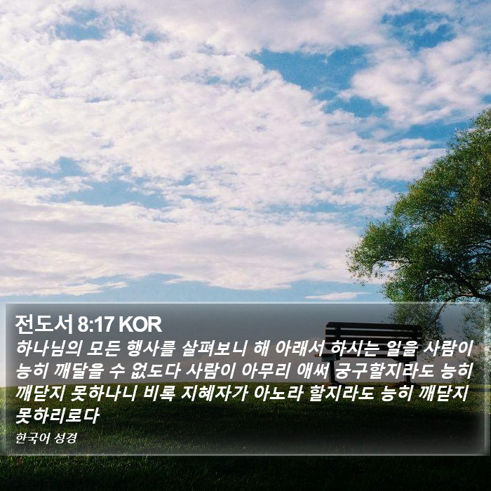 전도서 8:17 KOR Bible Study